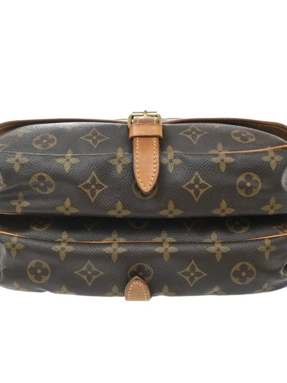 LOUIS VUITTON Logo Saumur 30 Shoulder Bag Monogram Leather Brown - Picture 6 of 14
